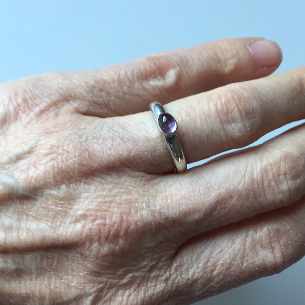 Artisan Sterling Stackable Amethyst Ring - image 5